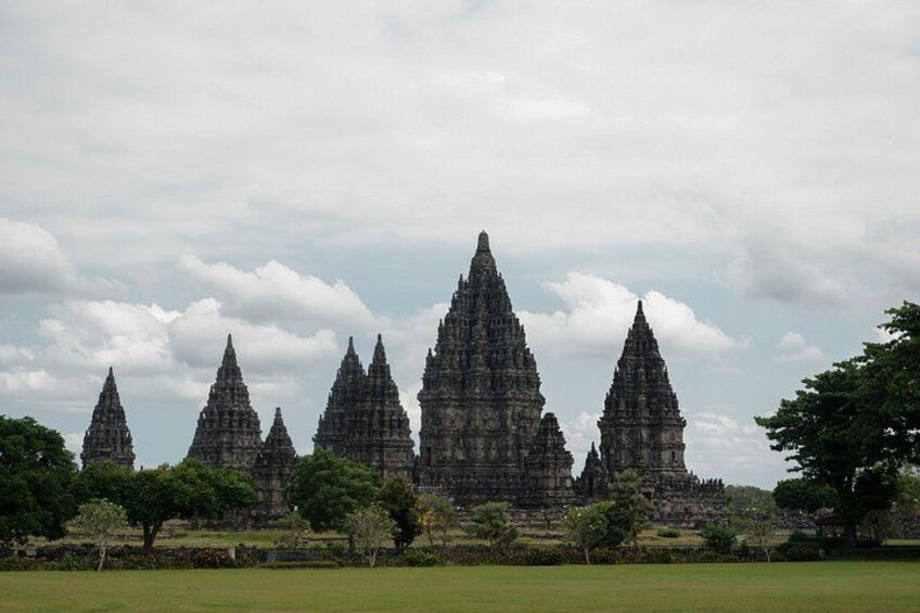 A temple complex with multiple tiered towers. 5
