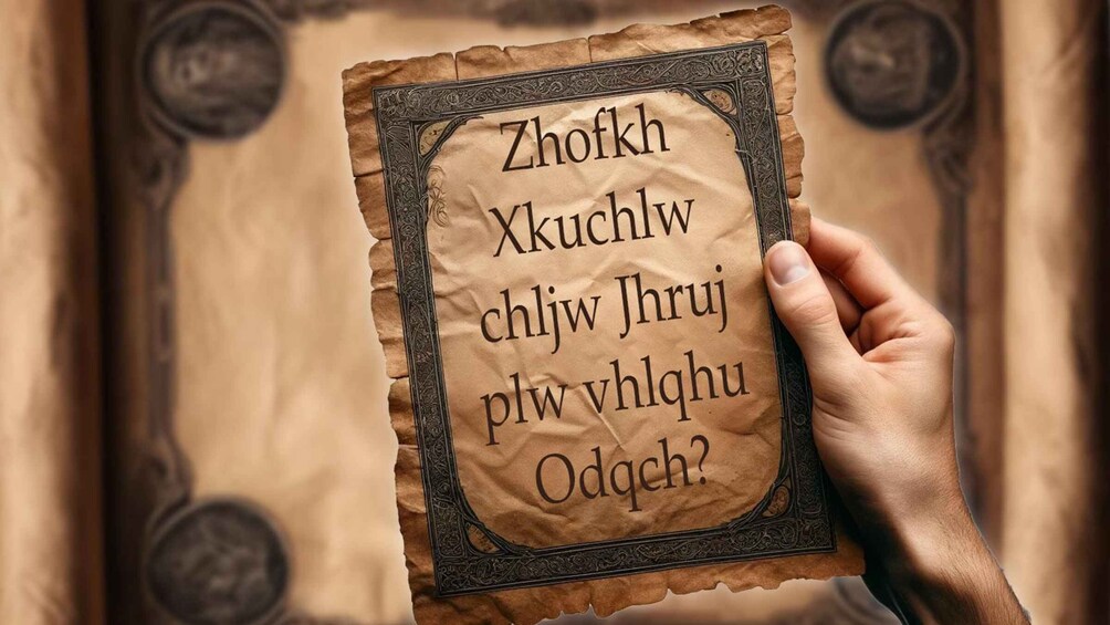 A hand holding a piece of paper with text in a foreign language. 2