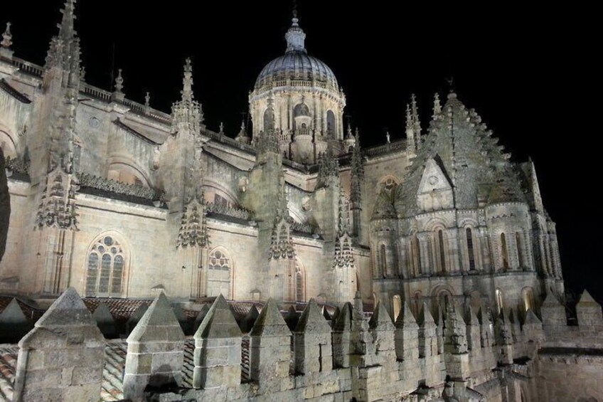 A Gothic cathedral with a large dome and intricate spires. 4