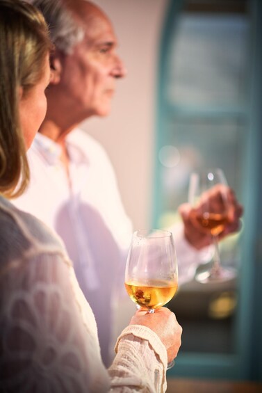 Una persona sosteniendo una copa de vino. 5