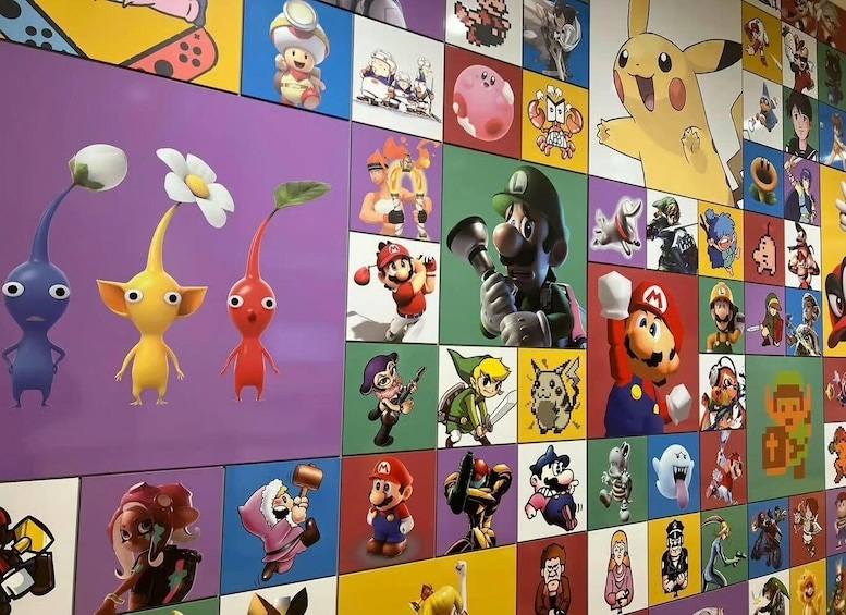 A wall of various video game characters and icons. 2