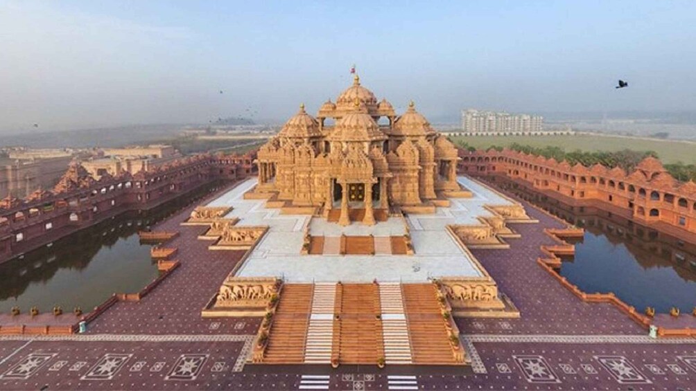 A large temple complex with multiple domes and a central shrine. 4