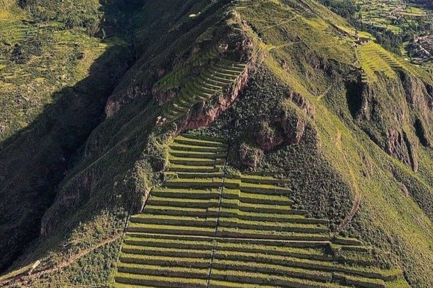 Terraced agricultural fields on a hillside. 1