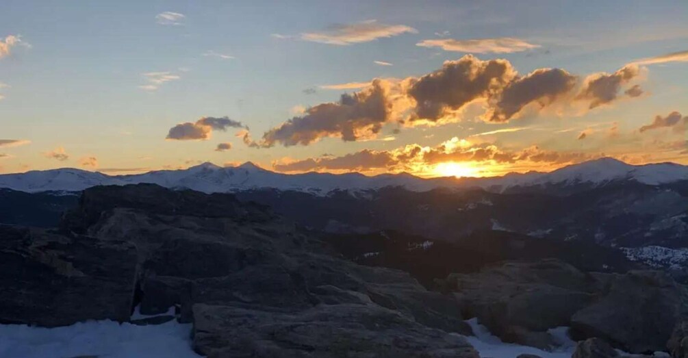 A mountain range with a sunset. 2