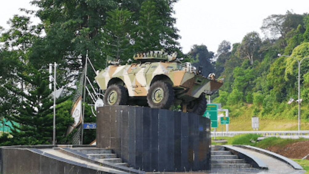 A military vehicle on a ramp. 3