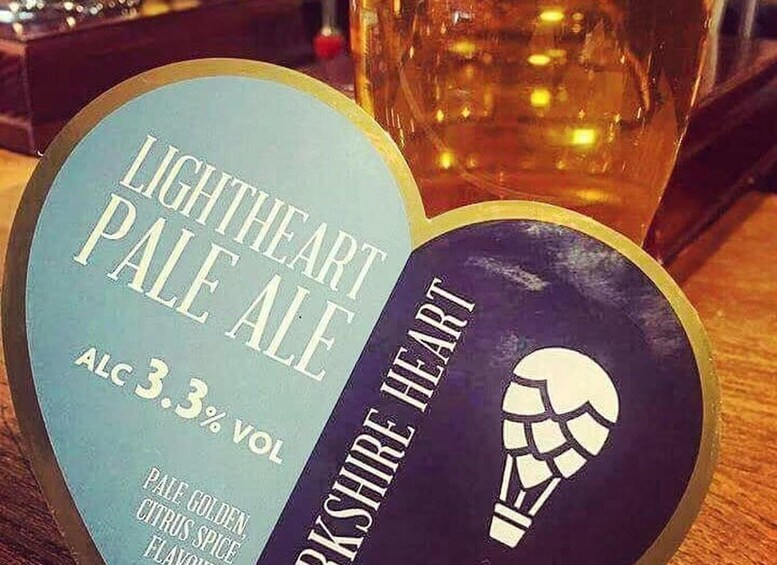 A beer can with 'Lightheart Pale Ale' and 'Yorkshire Heart' labels. 3