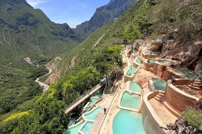 Terraced pools in a mountainous area. 1
