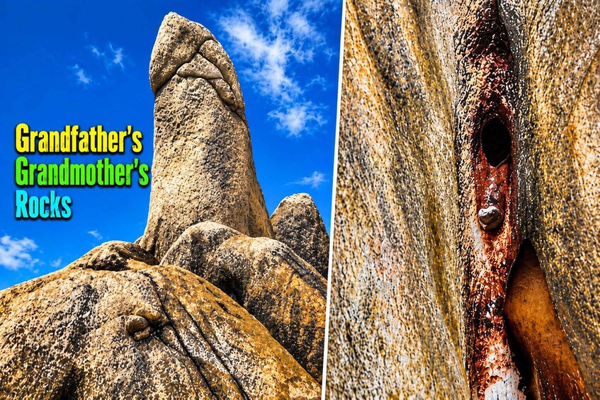 A collection of rocks with unique shapes and textures, including a prominent rock formation resembling a face. 5