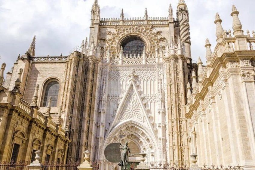 A Gothic cathedral with intricate stonework and pointed arches. 5