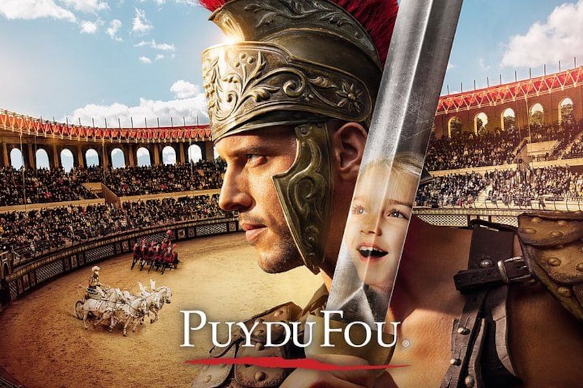 A historical arena with a central arena, spectators, and a statue. 2
