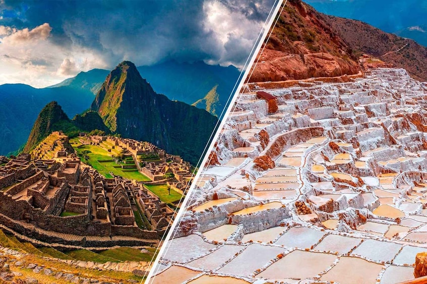 Machu Picchu, eine historische Inkastadt mit terrassenförmigen Feldern und Steingebäuden. 1