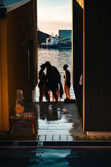 Un molo di legno che si protende verso uno specchio d'acqua, con una nave sullo sfondo. 4
