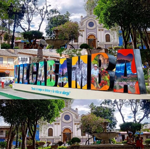 A colorful sign with the word 'VENEZUELA' and a quote in Spanish. 5