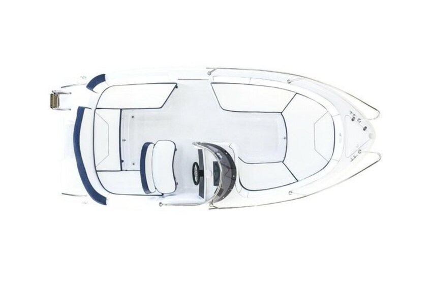 A boat's interior from a top-down perspective. 4