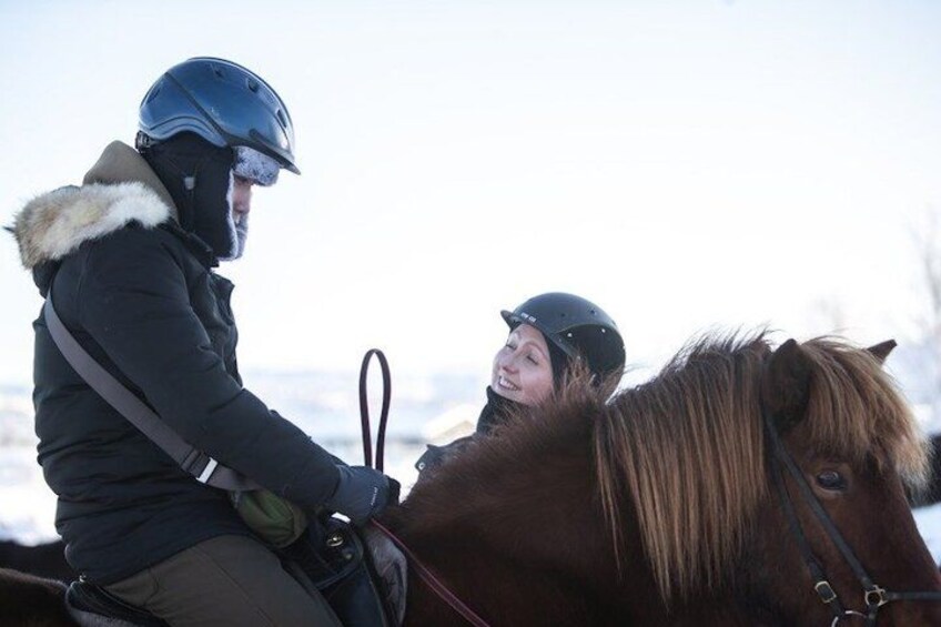 A person riding a horse. 3