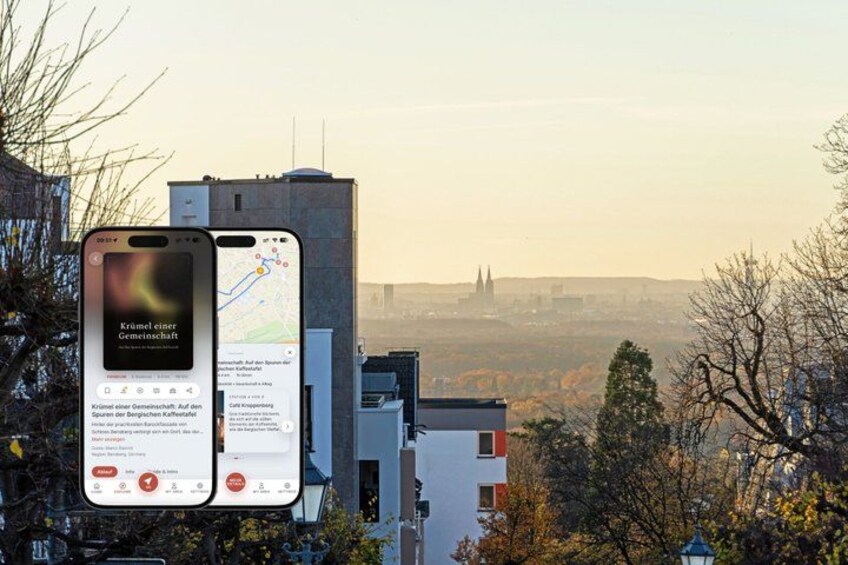 A smartphone displaying a map with a notification about a community event. 1