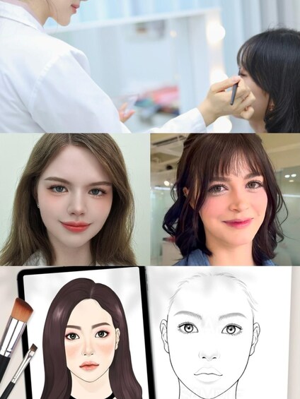 Een verzameling verschillende kapsels en make-up kwasten. 5