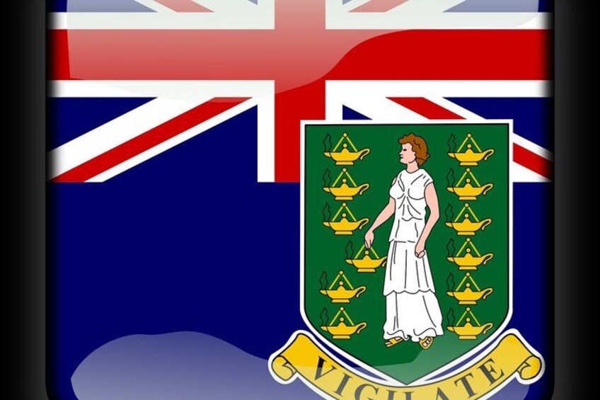 A coat of arms with a shield, a figure, and a banner. 2