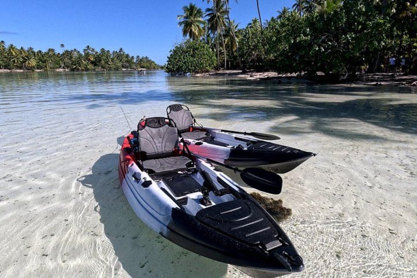 Our two pretty kayaks at the entrance to the Coral Garden. 4