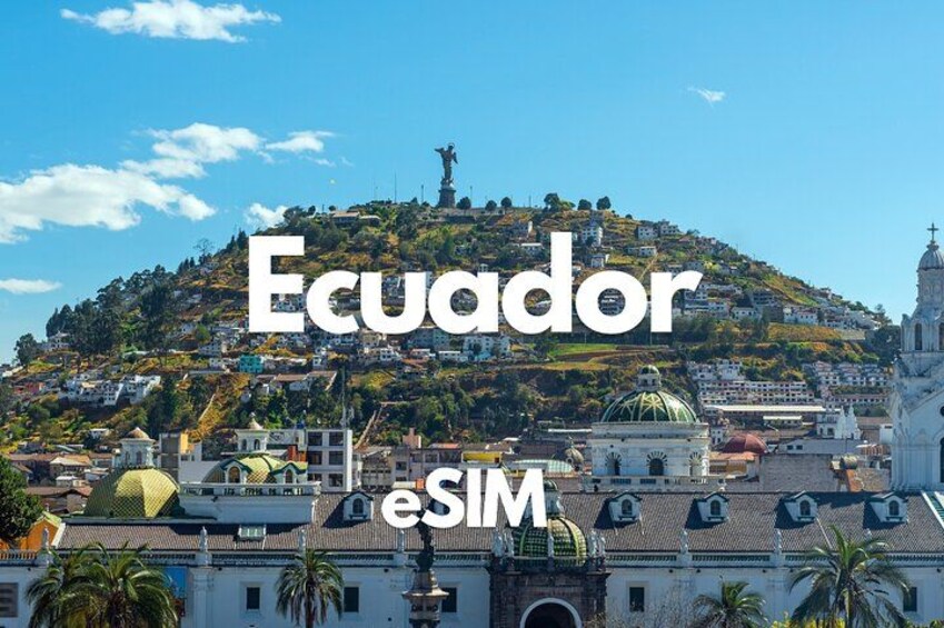 A cityscape with a prominent hill, a church, and a statue. 1