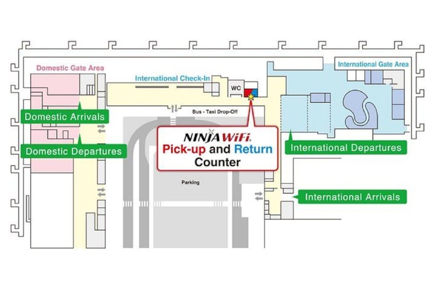 Unlimited WiFi Router in Kansai Airport Terminal 2 Pickup 2
