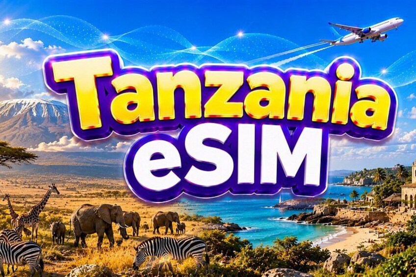 A vibrant landscape with a clear sky, a beach, and wildlife including zebras and elephants. 1