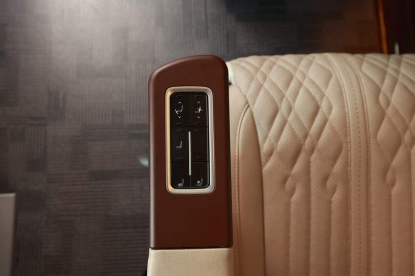 A control panel on a vehicle's interior. 3