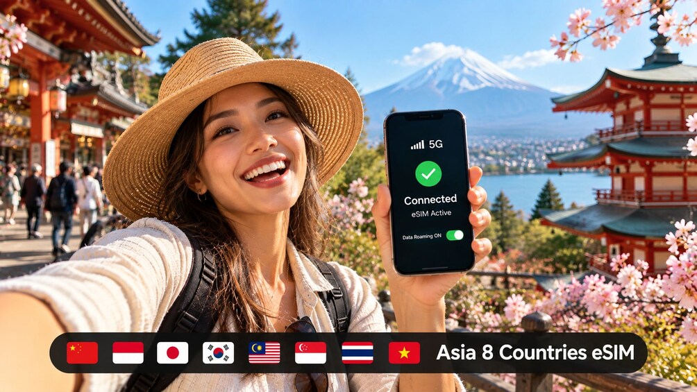 Asia 8 Countries: Roaming Internet with eSIM Mobile Data Plan 1