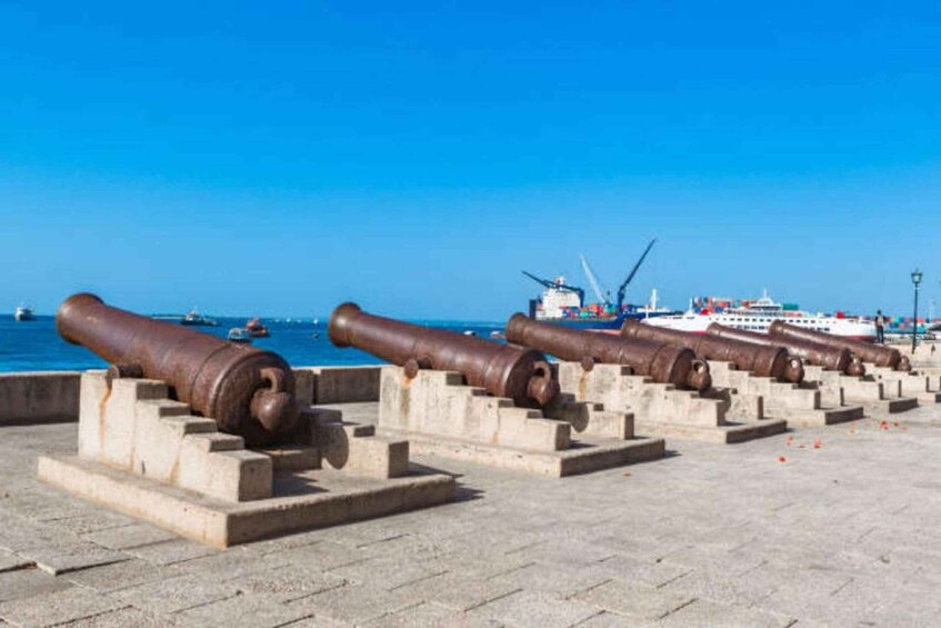 Una fila di cannoni lungo una passeggiata sul lungomare. 5