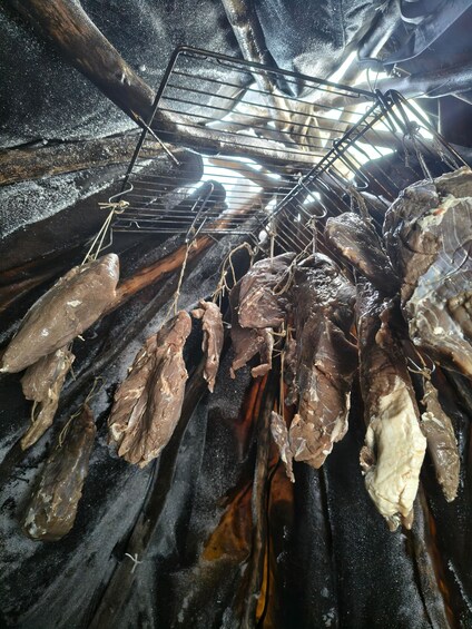 Hanging meat on a rack. 2