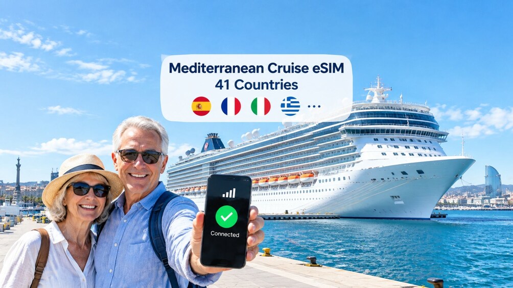 Barcelona: Mediterranean Cruise eSIM - One Plan for All Ports 2