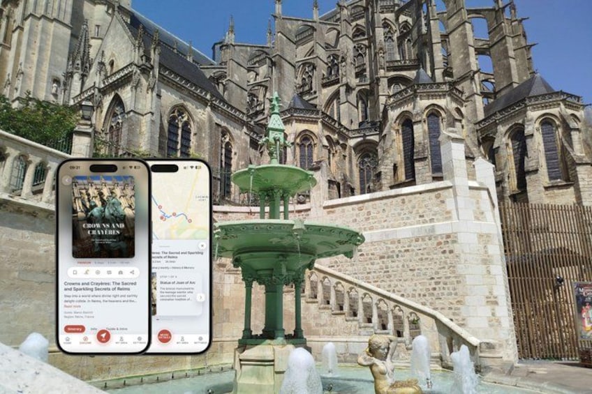 A historic cathedral with a fountain in front. 1