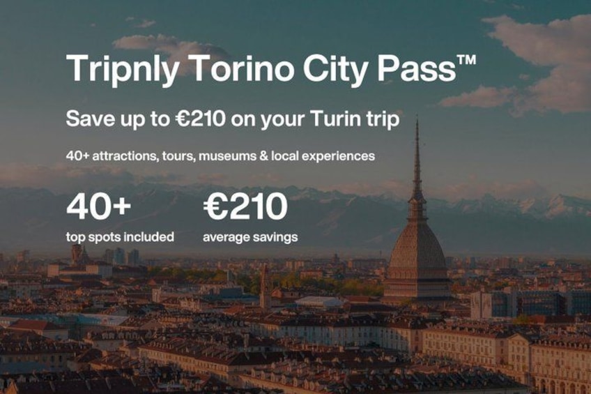 A cityscape with a prominent tower, likely a landmark, and text overlay advertising a travel pass offering savings on attractions. 1