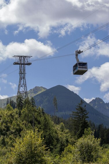 Un téléphérique avec une montagne en arrière-plan. 2