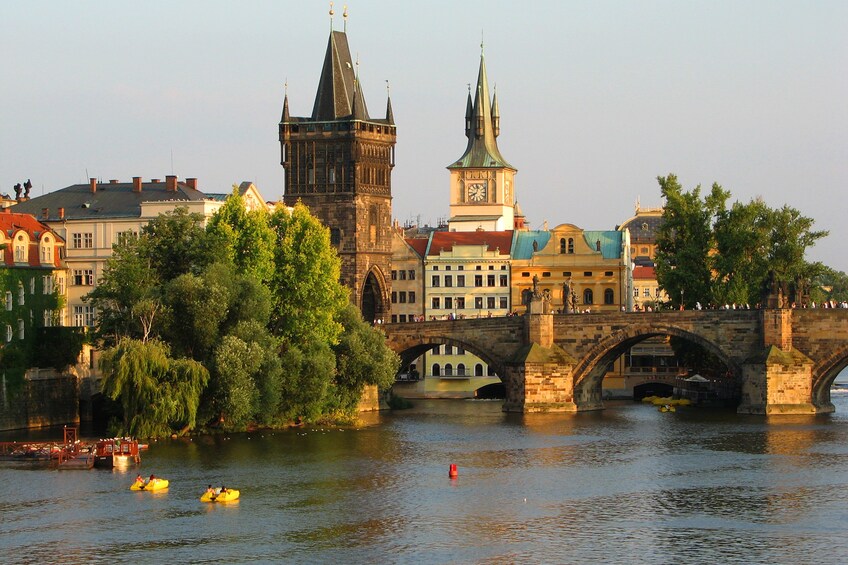 Charles Bridge and Vitava River in Prague, Czech Republic