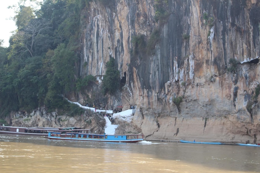 Cliff face and water near Pak Ou Caves in Laos 5