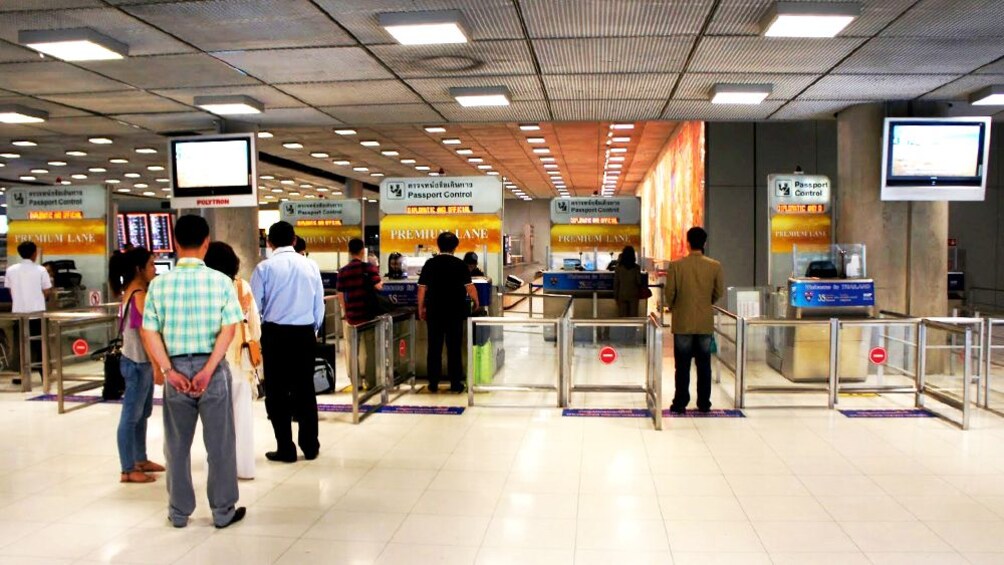 Fast track Tour east Thailand at Passport Control gate inside Bangkok Don Mueang Airport (DMK)