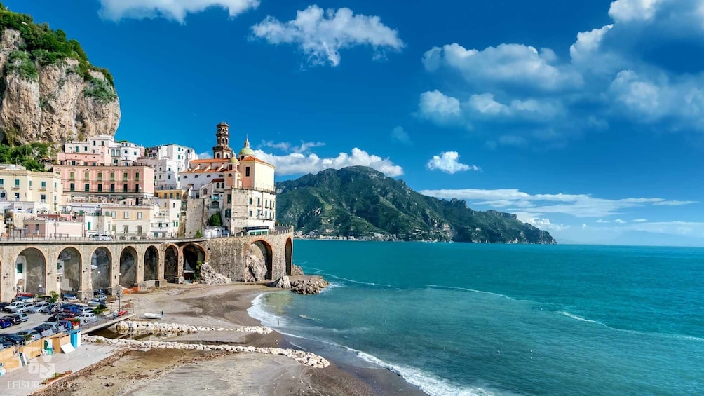 Beach and town on the Amalfi Coast