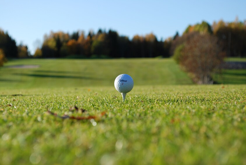 Golf ball on a tee 