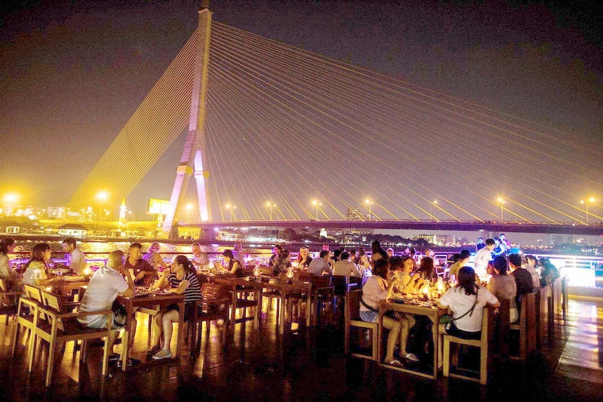 View of the bridge from the Chaophraya dinner cruise