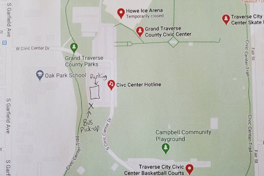 Pick Up/Drop off/Parking Location in the Traverse City Civic Center 2