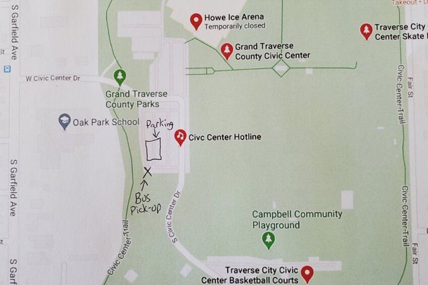 Pick Up/Drop off/Parking Location in the Traverse City Civic Center 4