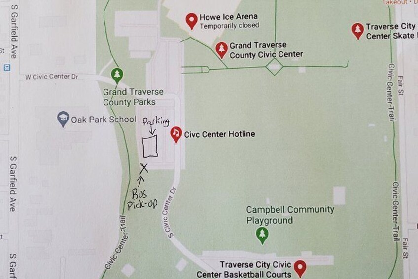 Pick Up/Drop off/Parking Location in the Traverse City Civic Center 3