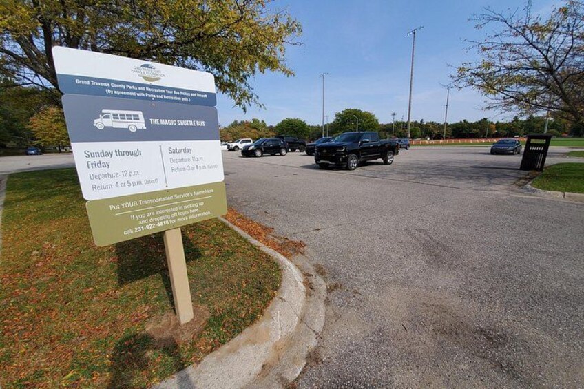 This Sign is where the bus will meet at the Traverse City Civic Center 2