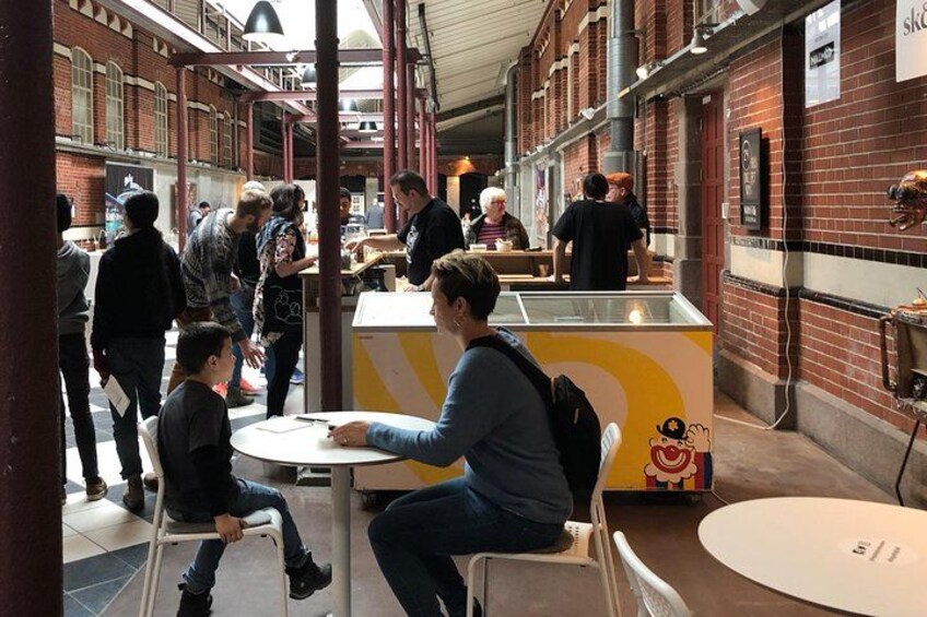 Visitors enjoying our tasting bar where you can try 10-15 different items every day. 1