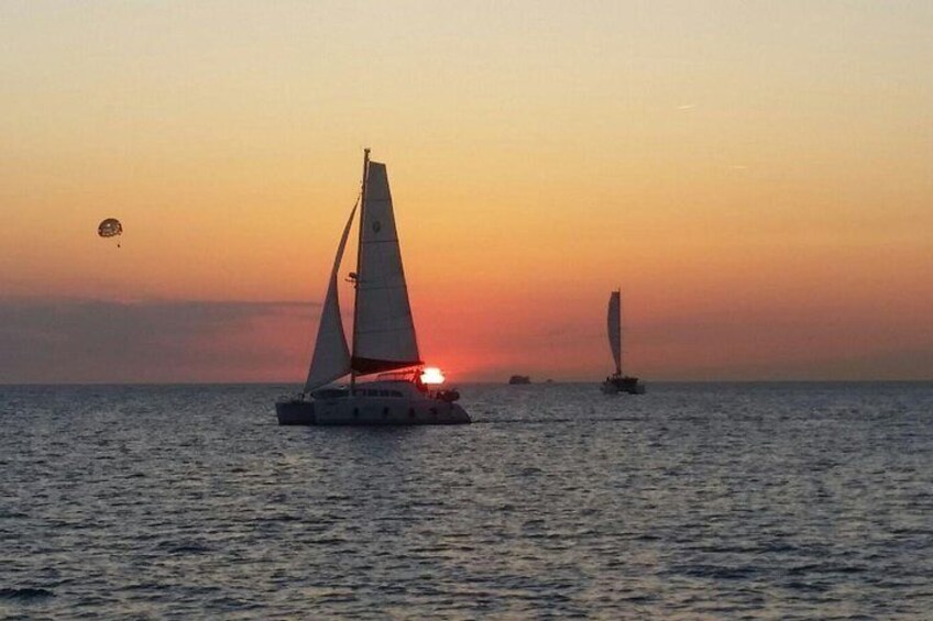 People like to gather to enjoy the view when the sun sets.