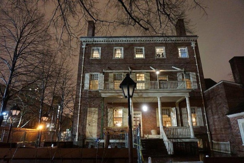 The City Tavern where The Continental Congress met once a week as seen by Night on a Dark Philly Adult Night Tour 3