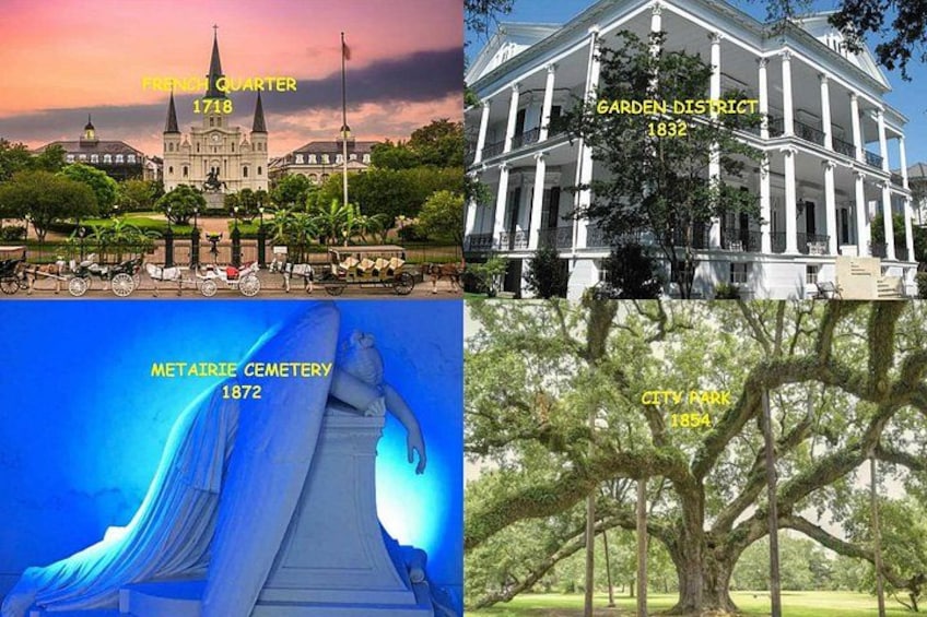 bekende bezienswaardigheden: Quartier Français, Garden District, Metairie Begraafplaats en City Park. 1