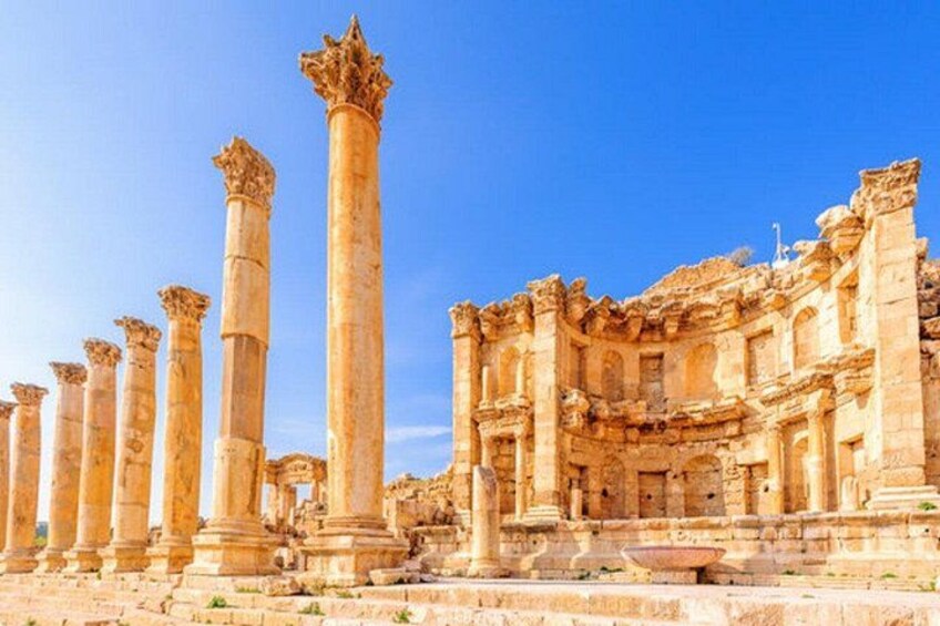 Ancient ruins with columns and arches. 3