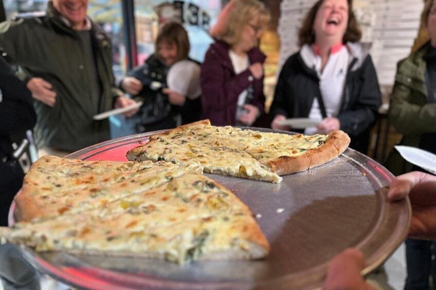Delicious Artichoke Pizza on MacDougal Street. 2